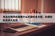 电话办理停机需要什么手续吗多少钱，办理停机后多久生效